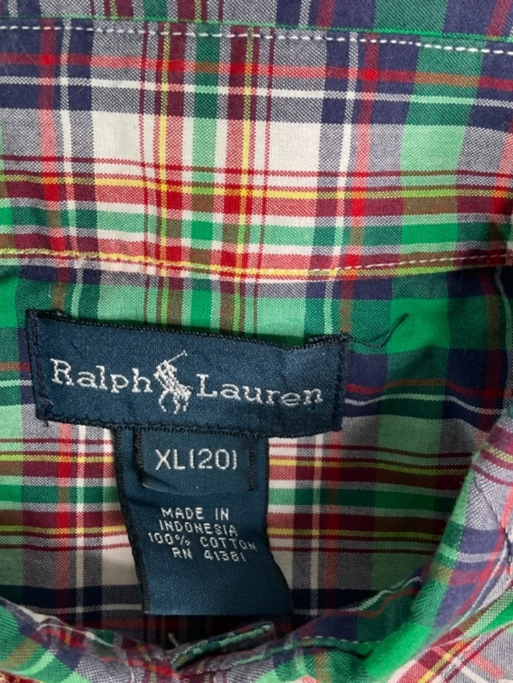 Polo Ralph Lauren Boy’s  plaid button-down shirt mix colors Boy’s XL (20) (121)